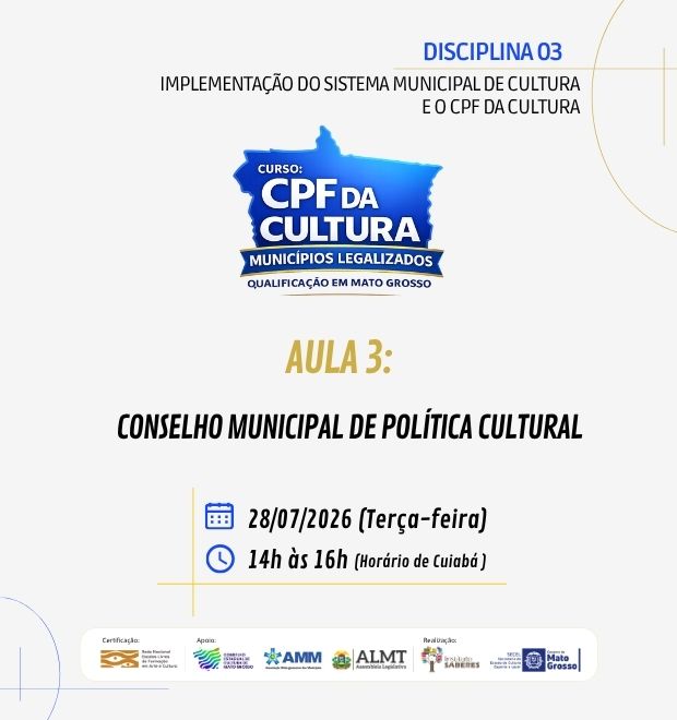 03.AULA 03 (28/07/2026): CONSELHO MUNICIPAL DE POLÍTICA CULTURAL